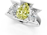 White gold Three Stone Fancy Yellow Pear Cut Cut Channel Set Diamond Ring_37