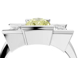White gold Three Stone Fancy Yellow Pear Cut Cut Channel Set Diamond Ring_40