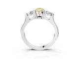White gold Three-Stone Fancy Yellow Pear Cut Cut Classic Band Prong Setting Ring_3
