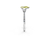 White gold Three-Stone Fancy Yellow Pear Cut Cut Diamond Pavé Band with Prong Setting_29