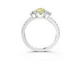 White gold Three-Stone Fancy Yellow Pear Cut Cut Diamond Pavé Band with Prong Setting_30