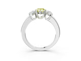 White gold Three-Stone Fancy Yellow Pear Cut Cut Diamond Ring with Channel Set Band and Four-Prong Setting_15