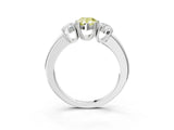 White gold Three-Stone Fancy Yellow Pear Cut Cut Diamond Ring with Channel Set Band and Four-Prong Setting_16