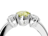 White gold Three-Stone Fancy Yellow Pear Cut Cut Diamond Ring with Channel Set Band and Four-Prong Setting_17