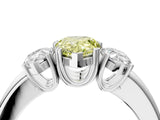 White gold Three-Stone Fancy Yellow Pear Cut Cut Diamond Ring with Channel Set Band and Four-Prong Setting_40