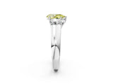 White gold Three-Stone Fancy Yellow Pear Cut Cut Diamond Ring with Prong Setting and Classic Band_2