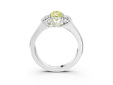 White gold Three-Stone Fancy Yellow Pear Cut Cut Diamond Ring with Prong Setting and Classic Band_3