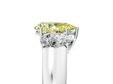 White gold Three-Stone Fancy Yellow Pear Cut Cut Diamond Ring with Prong Setting and Classic Band_5