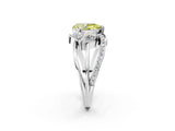 White gold Three-Stone Fancy Yellow Pear Cut Cut Diamond Split Shank Prong Set Ring_14