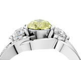 White gold Three-Stone Fancy Yellow Pear Cut Cut Diamond Split Shank Prong Set Ring_16
