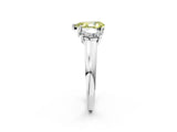 White gold Three-Stone Fancy Yellow Pear Cut Cut Solitaire Ring with Classic Prong Setting_14