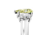 White gold Three-Stone Fancy Yellow Pear Cut Cut Solitaire Ring with Classic Prong Setting_17