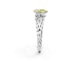 White gold Three-Stone Fancy Yellow Pear Cut Diamond Braided Band Ring with Four-Prong Setting_22