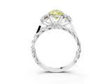 White gold Three-Stone Fancy Yellow Pear Cut Diamond Braided Band Ring with Four-Prong Setting_23
