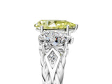 White gold Three-Stone Fancy Yellow Pear Cut Diamond Braided Band Ring with Four-Prong Setting_25
