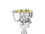 White gold Three-Stone Fancy Yellow Pear Cut Diamond Channel Set Engagement Ring with Prong Setting_5