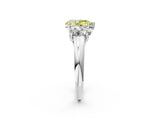 White gold Three-Stone Fancy Yellow Pear Cut Diamond Engagement Ring with Prong Setting_17