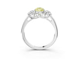 White gold Three-Stone Fancy Yellow Pear Cut Diamond Engagement Ring with Prong Setting_18