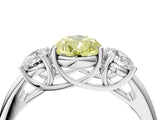 White gold Three-Stone Fancy Yellow Pear Cut Diamond Engagement Ring with Prong Setting_19