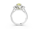 White gold Three-Stone Fancy Yellow Pear  Cut Diamond Pavé Band with Four-Prong Setting_31