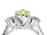 White gold Three-Stone Fancy Yellow Pear  Cut Diamond Pavé Band with Four-Prong Setting_32