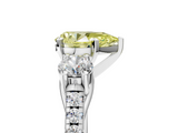 White gold Three-Stone Fancy Yellow Pear  Cut Diamond Pavé Band with Four-Prong Setting_33