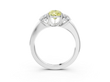 White gold Three-Stone Fancy Yellow Pear  Cut Diamond Ring with Channel-Set Band and Four-Prong Setting_81