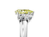 White gold Three-Stone Fancy Yellow Pear  Cut Diamond Ring with Channel-Set Band and Four-Prong Setting_83