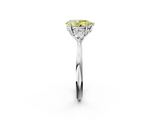 White gold Three-Stone Fancy Yellow Pear  Cut Diamond Ring with Pear Side Stones in Four-Prong Setting_111