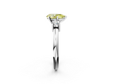 White gold Three-Stone Fancy Yellow Pear  Cut Diamond Solitaire with Prong Setting and Classic Band_80