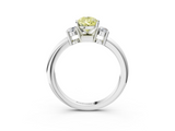White gold Three-Stone Fancy Yellow Pear  Cut Diamond Solitaire with Prong Setting and Classic Band_81
