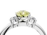 White gold Three-Stone Fancy Yellow Pear  Cut Diamond Solitaire with Prong Setting and Classic Band_82