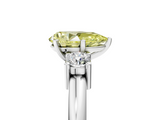 White gold Three-Stone Fancy Yellow Pear  Cut Diamond Solitaire with Prong Setting and Classic Band_90