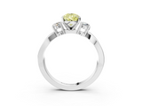 White gold Three-Stone Fancy Yellow Pear  Cut Diamond Twist Band with Prong Setting_52
