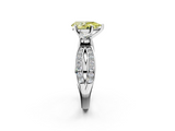 White gold Three-Stone Fancy Yellow Pear  Cut Diamond Twist Band with Prong Setting_59