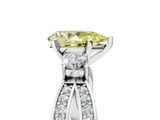 White gold Three-Stone Fancy Yellow Pear  Cut Diamond Twist Band with Prong Setting_62