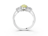 White gold Three-Stone Fancy Yellow Pear  Cut Solitaire Ring with Prong Setting_6