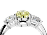 White gold Three-Stone Fancy Yellow Pear  Cut Solitaire Ring with Prong Setting_7