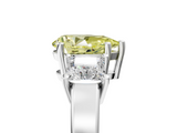 White gold Three-Stone Fancy Yellow Pear  Cut Solitaire Ring with Prong Setting_8
