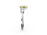 White gold Three-Stone Fancy Yellow Pear  Diamond Ring with Pear Side Stones in Four-Prong Setting_113