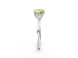 White gold Three-Stone Fancy Yellow Princess Cut Brilliant Diamond Solitaire Ring with Tapered Band and Four-Prong Setting_33
