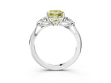White gold Three-Stone Fancy Yellow Princess Cut Brilliant Diamond Solitaire Ring with Tapered Band and Four-Prong Setting_34