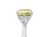 White gold Three-Stone Fancy Yellow Princess Cut Brilliant Diamond Solitaire Ring with Tapered Band and Four-Prong Setting_36