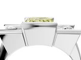 White gold Three Stone Fancy Yellow Princess Cut Cut Channel Set Diamond Ring_40