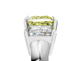 White gold Three Stone Fancy Yellow Princess Cut Cut Channel Set Diamond Ring_41