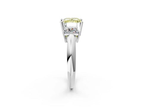 White gold Three-Stone Fancy Yellow Princess Cut Cut Diamond Engagement Ring with Prong Setting on a White Gold Band_38