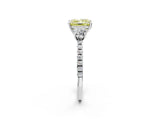 White gold Three-Stone Fancy Yellow Princess Cut Cut Diamond Pavé Band with Prong Setting_41