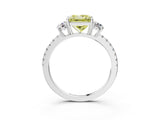 White gold Three-Stone Fancy Yellow Princess Cut Cut Diamond Pavé Band with Prong Setting_42