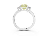 White gold Three-Stone Fancy Yellow Princess Cut Cut Diamond Pavé Band with Prong Setting_54