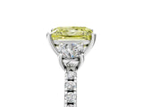 White gold Three-Stone Fancy Yellow Princess Cut Cut Diamond Pavé Band with Prong Setting_56